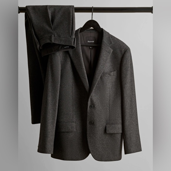 NWOT Madewell Roebling Two-Button Blazer in Italian Fabric 40R -Heather Charcoal - Picture 10 of 11